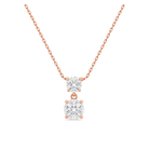 Valora Duo Drop Lab Grown Diamond Necklace in 14K Rose Gold