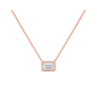 Sienna Bezel Solitaire Lab Grown Diamond Necklace in 14K Rose Gold
