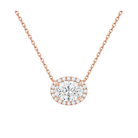 Jessa Halo Lab Grown Diamond Necklace in 14K Rose Gold