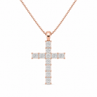 Ophira Mixed Cross Lab Grown Diamond Pendant Necklace in 14K Rose Gold