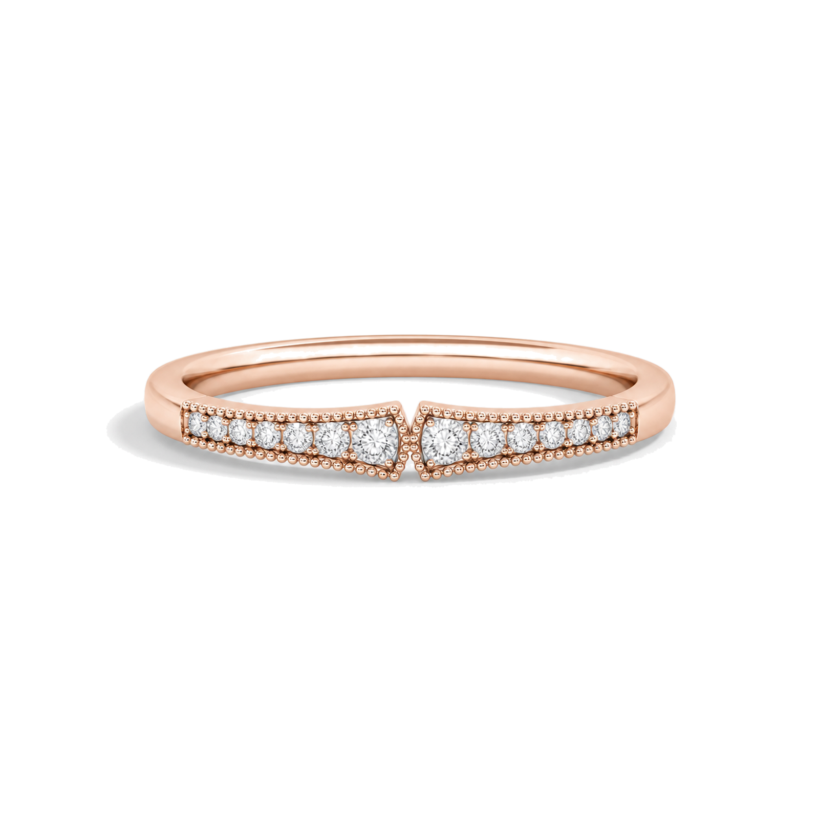Lyra Starla Milgrain Lab Grown Diamond Ring in 14K Rose Gold