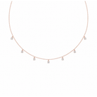 Vesper Starry Charm Dainty Lab Grown Diamond Necklace in 14K Rose Gold