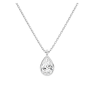 Stellaire Bezel Solitaire Lab Grown Diamond Pendant Necklace in 18K White Gold