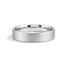 Evelina Brushed Flat Lab Grown Diamond Wedding Band in 18K White Gold