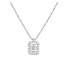 Malia Halo Lab Grown Diamond Pendant Necklace in 18K White Gold