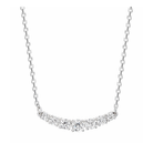 Gemma Graduated Curved Bar Lab Grown Diamond Necklace in 18K White Gold