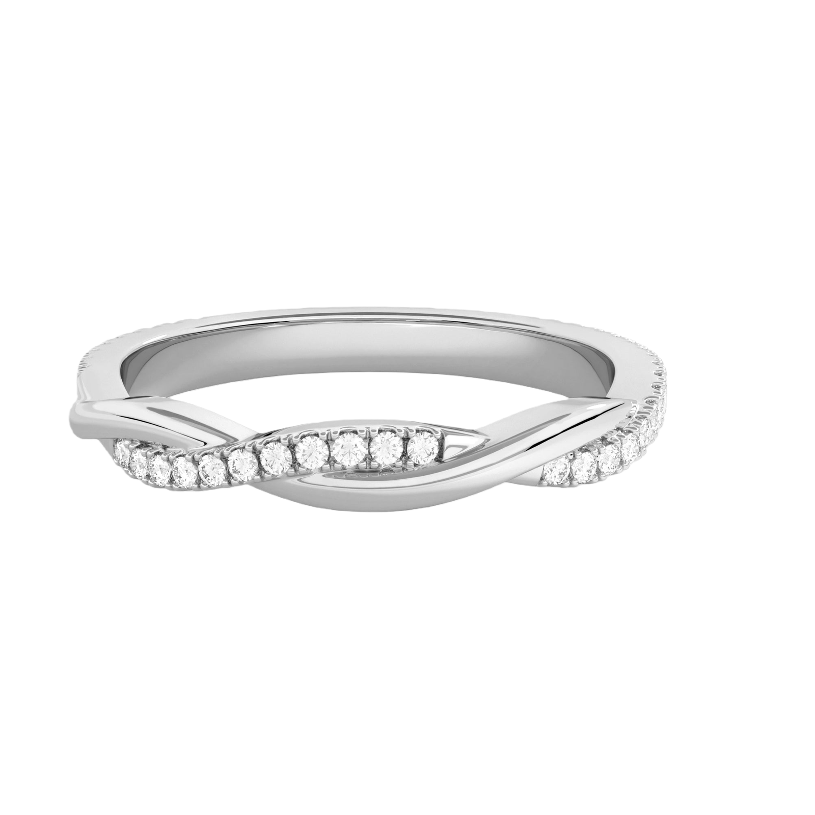 Rosalie Petite Twisted Vine Lab Grown Diamond Ring in 18K White Gold