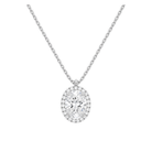 Malia Halo Lab Grown Diamond Pendant Necklace in Platinum