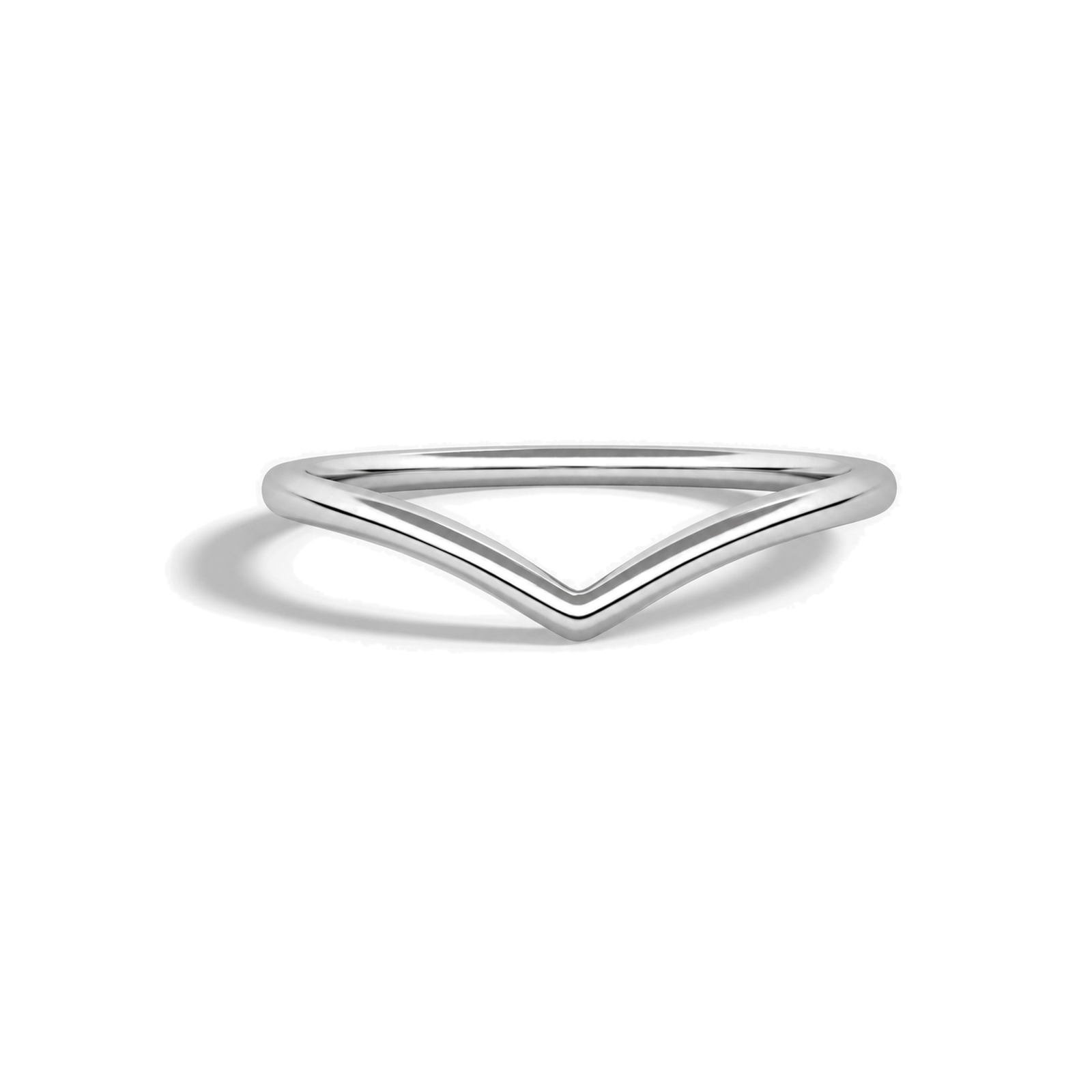 Roselle Curved Ballad Contour Lab Grown Diamond Ring in 18K White Gold