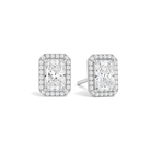 Seren Halo Lab Grown Diamond Stud Earrings in 14K White Gold