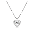 Stellaire Bezel Solitaire Lab Grown Diamond Pendant Necklace in 14K White Gold