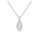 Leona Halo Accented Bail Lab Grown Diamond Pendant Necklace in 18K White Gold