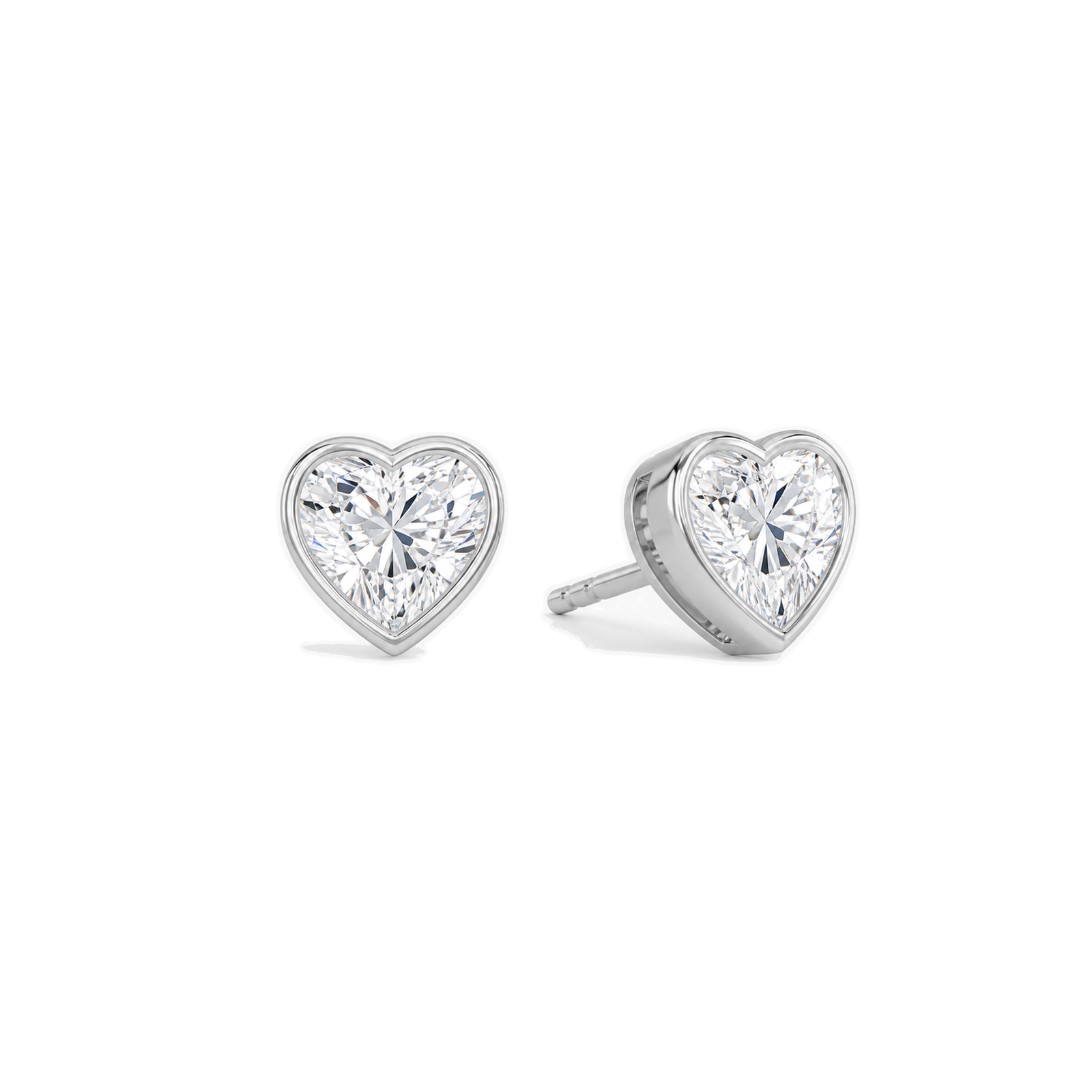 Jolie Bezel Solitaire Lab Grown Diamond Stud Earrings in Platinum