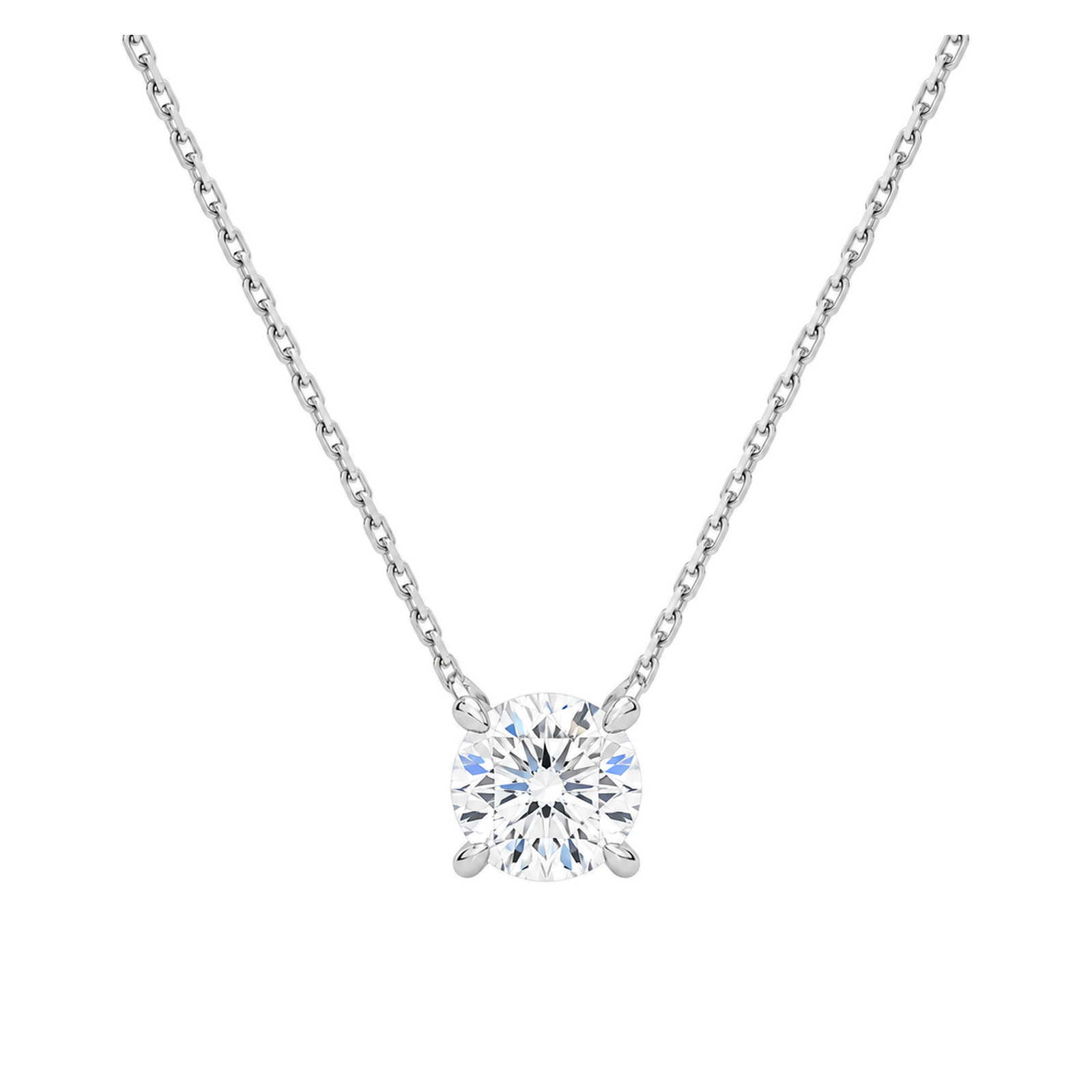 Solenne Solitaire Lab Grown Diamond Necklace in 14K White Gold