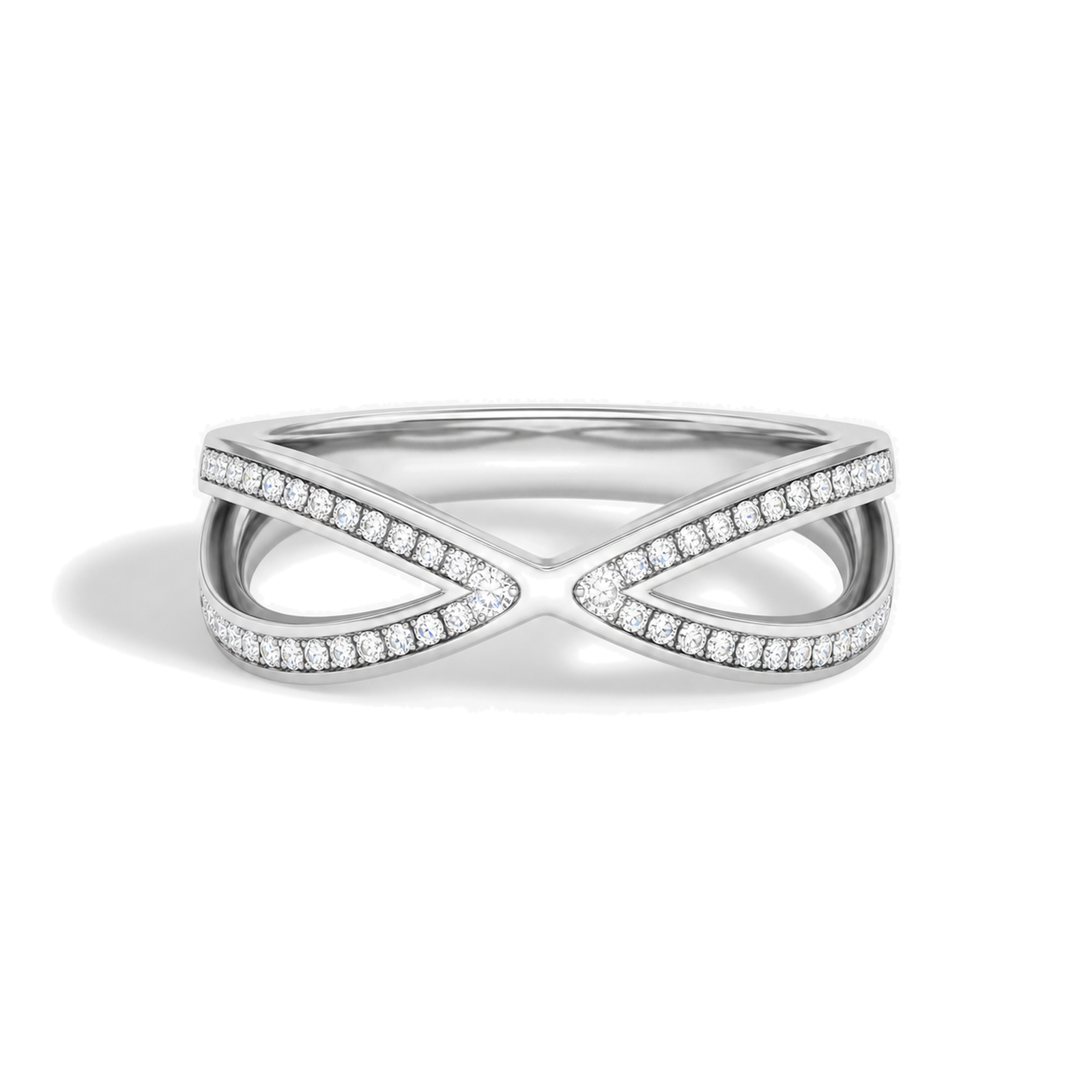 Alina Darcy Crisscross Lab Grown Diamond Ring in 18K White Gold