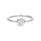 Mira Delicate Beaded Bezel Solitaire Lab Grown Diamond Ring in 18K White Gold