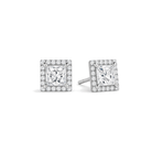Seren Halo Lab Grown Diamond Stud Earrings in 18K White Gold