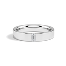 Juna Flat Edge Single Lab Grown Diamond Wedding Band in 14K White Gold