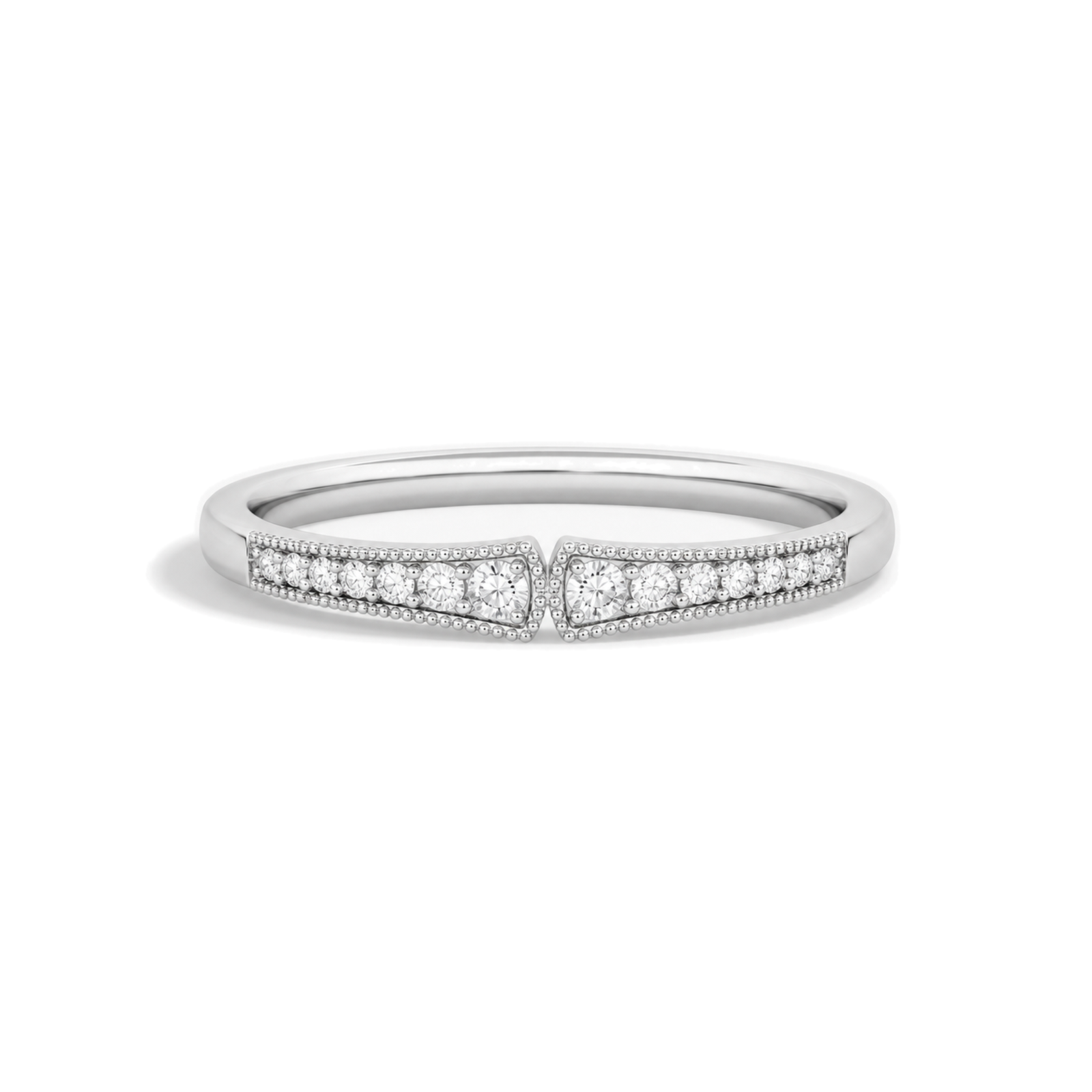 Lyra Starla Milgrain Lab Grown Diamond Ring in 14K White Gold