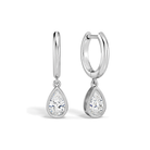 Giselle Bezel Drop Huggie Hoop Lab Grown Diamond Hoop Earrings in Platinum