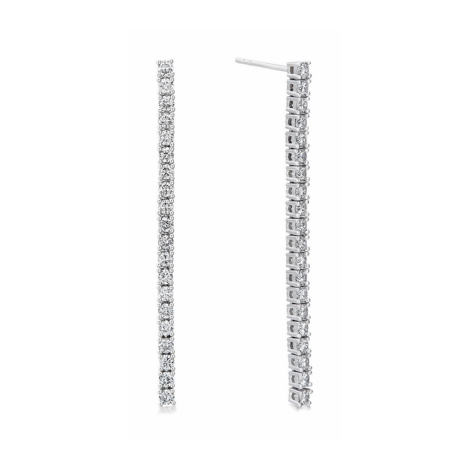 Dulcie Line Drop Tennis Lab Grown Diamond Drop Earrings in Platinum