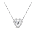 Jessa Halo Lab Grown Diamond Necklace in 14K White Gold