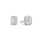 Jolie Bezel Solitaire Lab Grown Diamond Stud Earrings in 18K White Gold