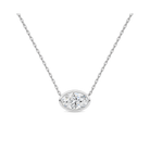 Sienna Bezel Solitaire Lab Grown Diamond Necklace in 18K White Gold
