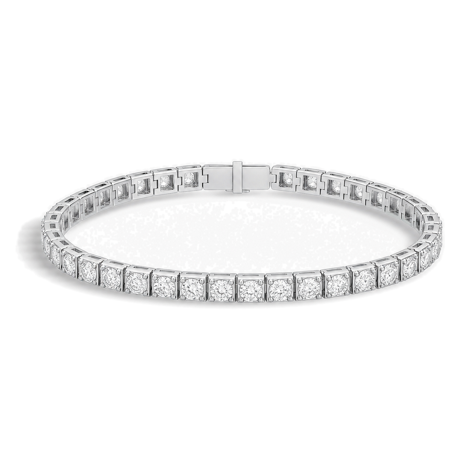 Paloma Brilliant Box Link Lab Grown Diamond Tennis Bracelet in Platinum