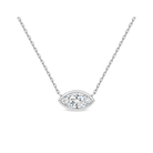 Sienna Bezel Solitaire Lab Grown Diamond Necklace in 14K White Gold