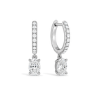 Fiorella Accented Drop Huggie Hoop Lab Grown Diamond Hoop Earrings in Platinum