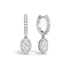 Bellamy Luxe Drop Huggie Hoop Lab Grown Diamond Hoop Earrings in Platinum