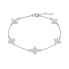 Mirabel Fleur Multi Station Charm Lab Grown Diamond Bracelet in 14K White Gold