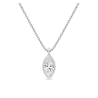 Stellaire Bezel Solitaire Lab Grown Diamond Pendant Necklace in 14K White Gold
