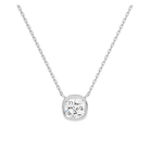 Sienna Bezel Solitaire Lab Grown Diamond Necklace in 18K White Gold