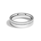 Della Half Channel Flat Edge Lab Grown Diamond Wedding Band in 18K White Gold