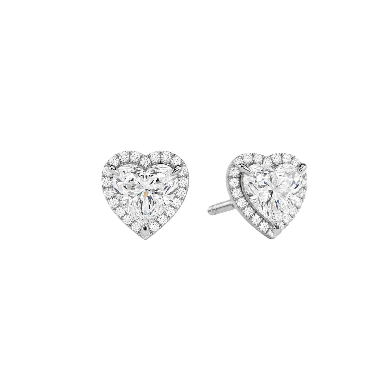 Seren Halo Lab Grown Diamond Stud Earrings in 14K White Gold