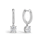 Cerelia Solitaire Drop Huggie Hoop Lab Grown Diamond Hoop Earrings in Platinum