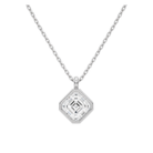 Stellaire Bezel Solitaire Lab Grown Diamond Pendant Necklace in 14K White Gold