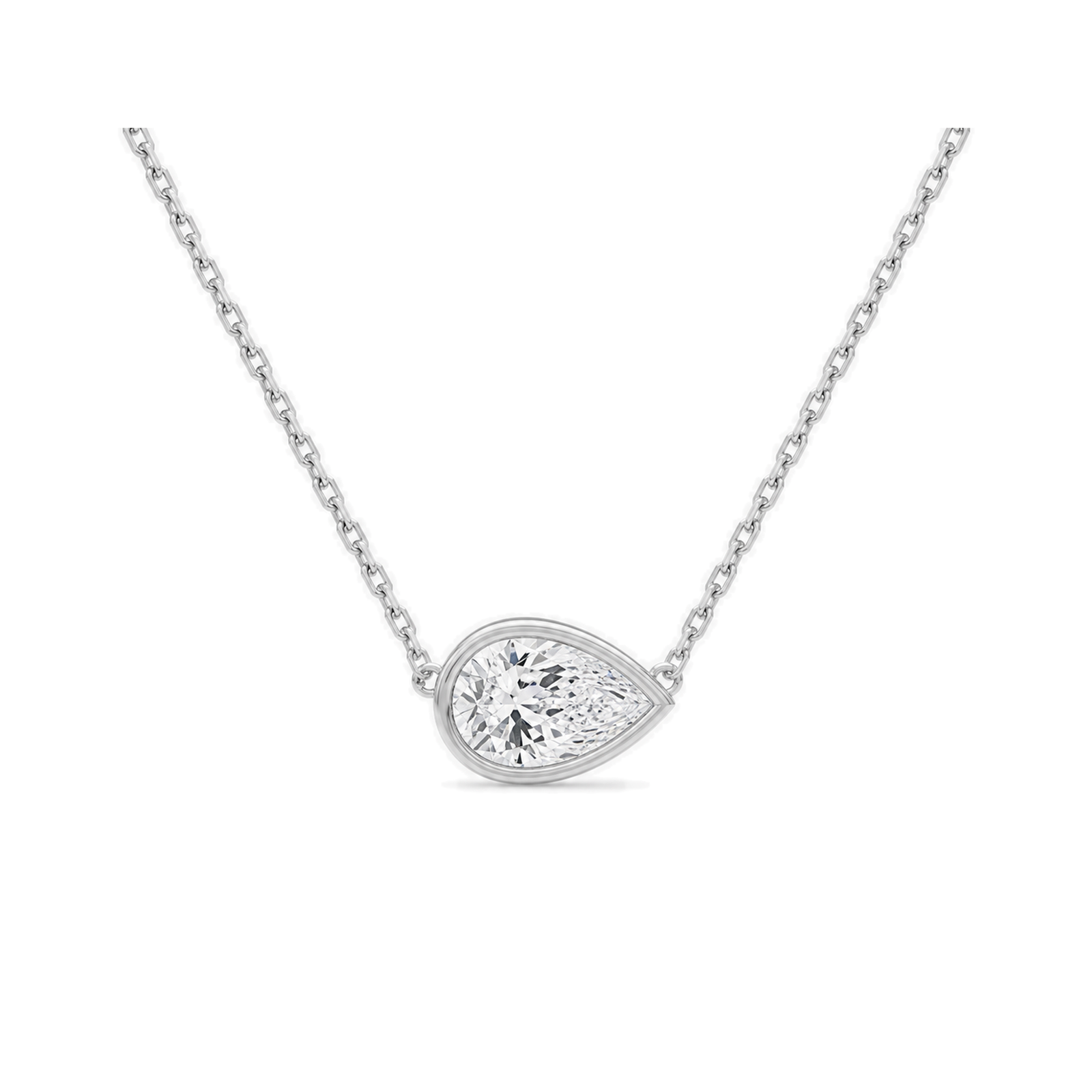 Sienna Bezel Solitaire Lab Grown Diamond Necklace in Platinum