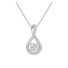 Lucina Halo Pave Twist Lab Grown Diamond Pendant Necklace in 14K White Gold