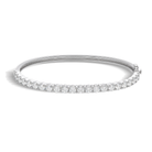Ciela Brilliant Half Tennis Bangle Lab Grown Diamond Tennis Bracelet in 14K White Gold