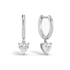 Cerelia Solitaire Drop Huggie Hoop Lab Grown Diamond Hoop Earrings in Platinum