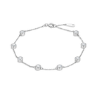 Noelle Brilliant Bezel Station Lab Grown Diamond Bracelet in 14K White Gold