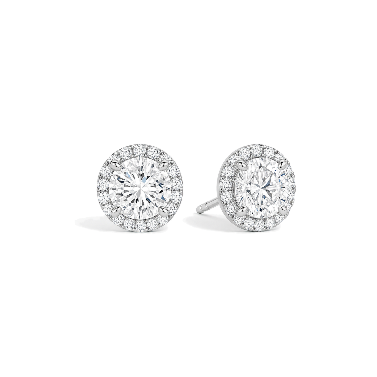 Seren Halo Lab Grown Diamond Stud Earrings in Platinum