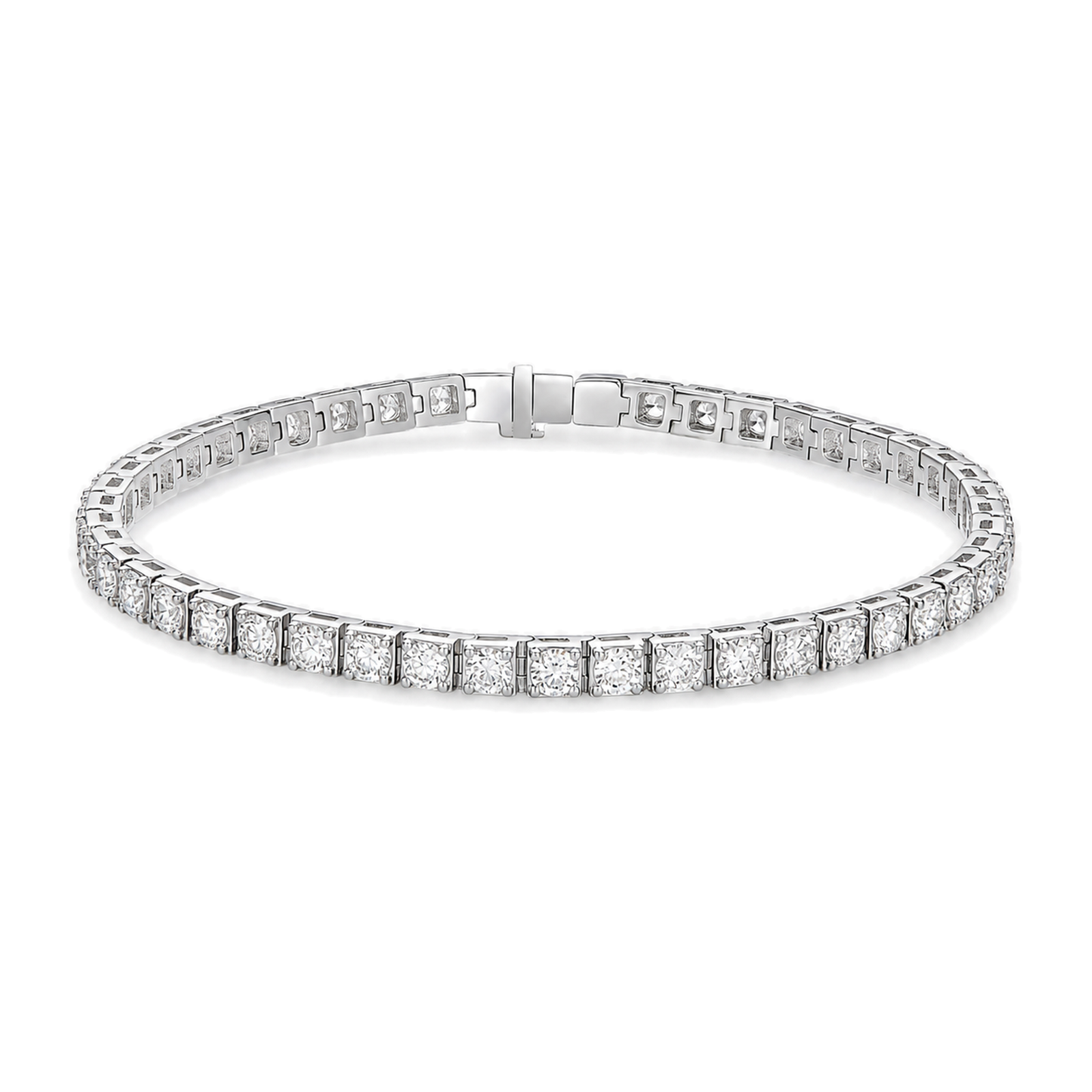 Oriana Infinity Interlocking Brilliant Lab Grown Diamond Tennis Bracelet in 14K White Gold