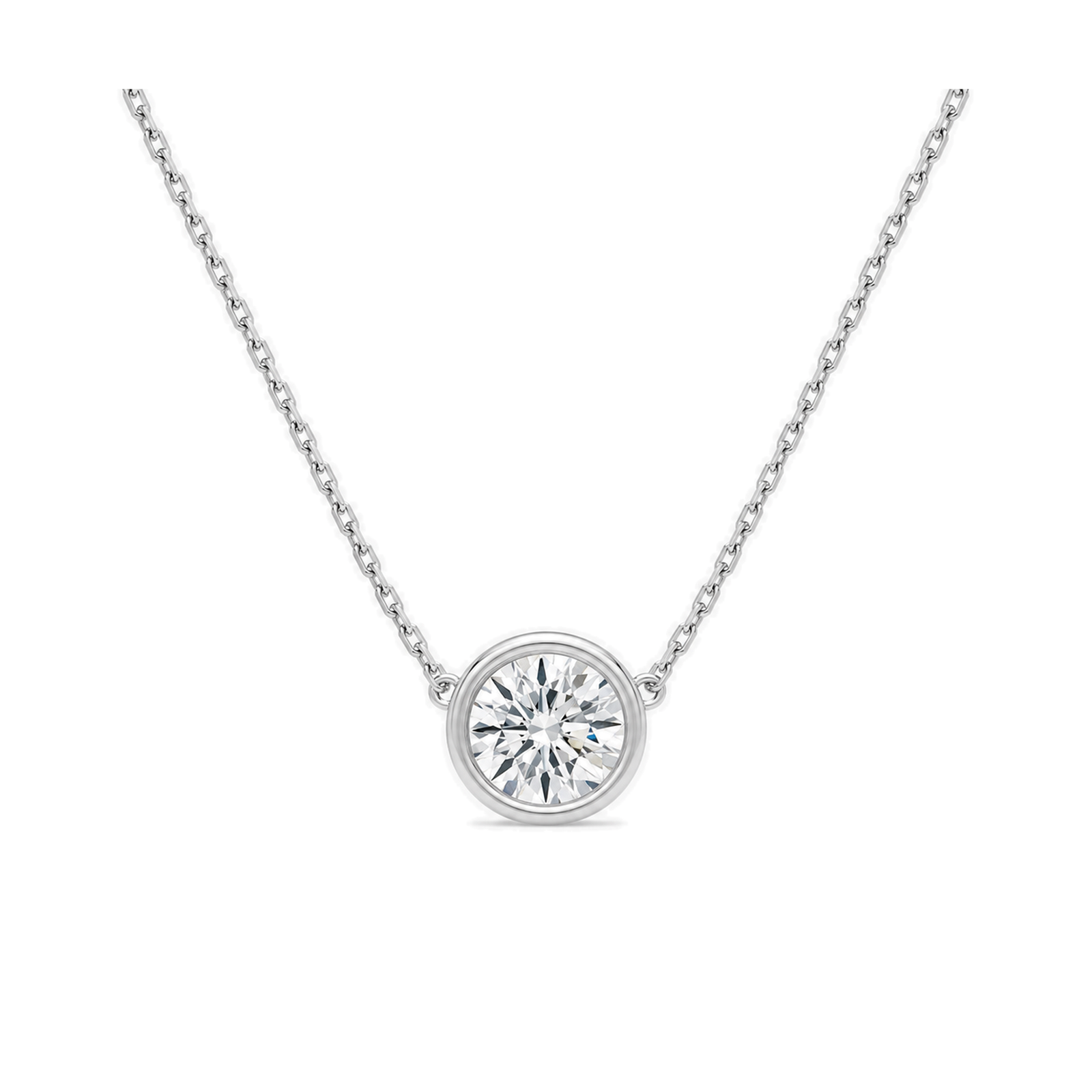 Sienna Bezel Solitaire Lab Grown Diamond Necklace in Platinum