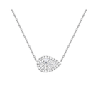 Jessa Halo Lab Grown Diamond Necklace in Platinum