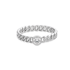 Nadia Cuban Bezel Stacking Lab Grown Diamond Ring in 14K White Gold