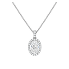 Leona Halo Accented Bail Lab Grown Diamond Pendant Necklace in 14K White Gold